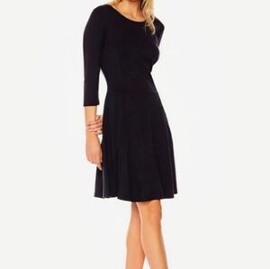 Lark & Ro Black 3/4 Sleeve Fit & Flare Dress Size X-small